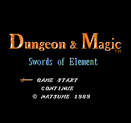 Dungeon & Magic - Swords of Element Title Screen